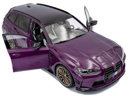 2024 BMW M3 Competition M xDrive Touring Twilight Purple Pearl Metallic with Black Top 1/18 Diecast Model Car