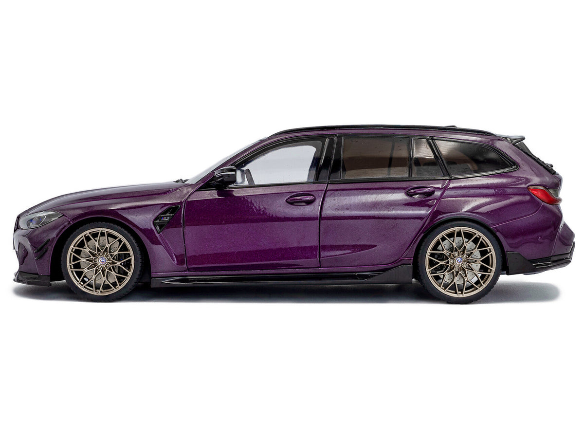 2024 BMW M3 Competition M xDrive Touring Twilight Purple Pearl Metallic with Black Top 1/18 Diecast Model Car