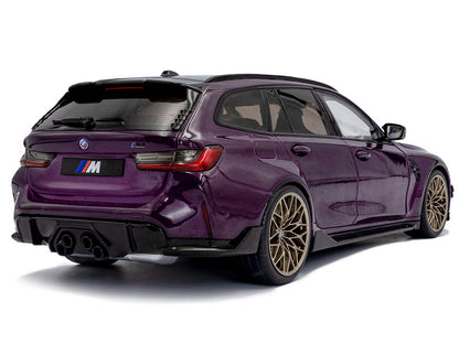 2024 BMW M3 Competition M xDrive Touring Twilight Purple Pearl Metallic with Black Top 1/18 Diecast Model Car