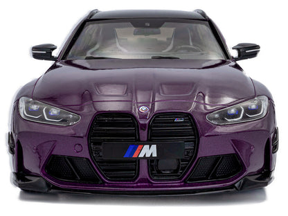 2024 BMW M3 Competition M xDrive Touring Twilight Purple Pearl Metallic with Black Top 1/18 Diecast Model Car