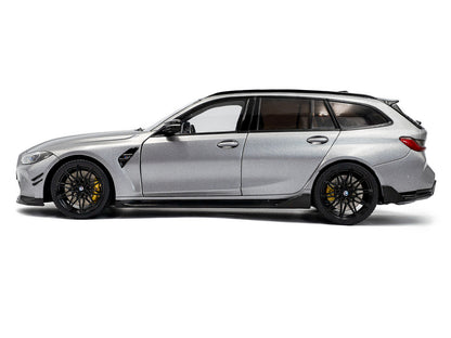 2024 BMW M3 Competition M xDrive Touring Frozen Pure Gray Metallic with Black Top 1/18 Diecast Model Car