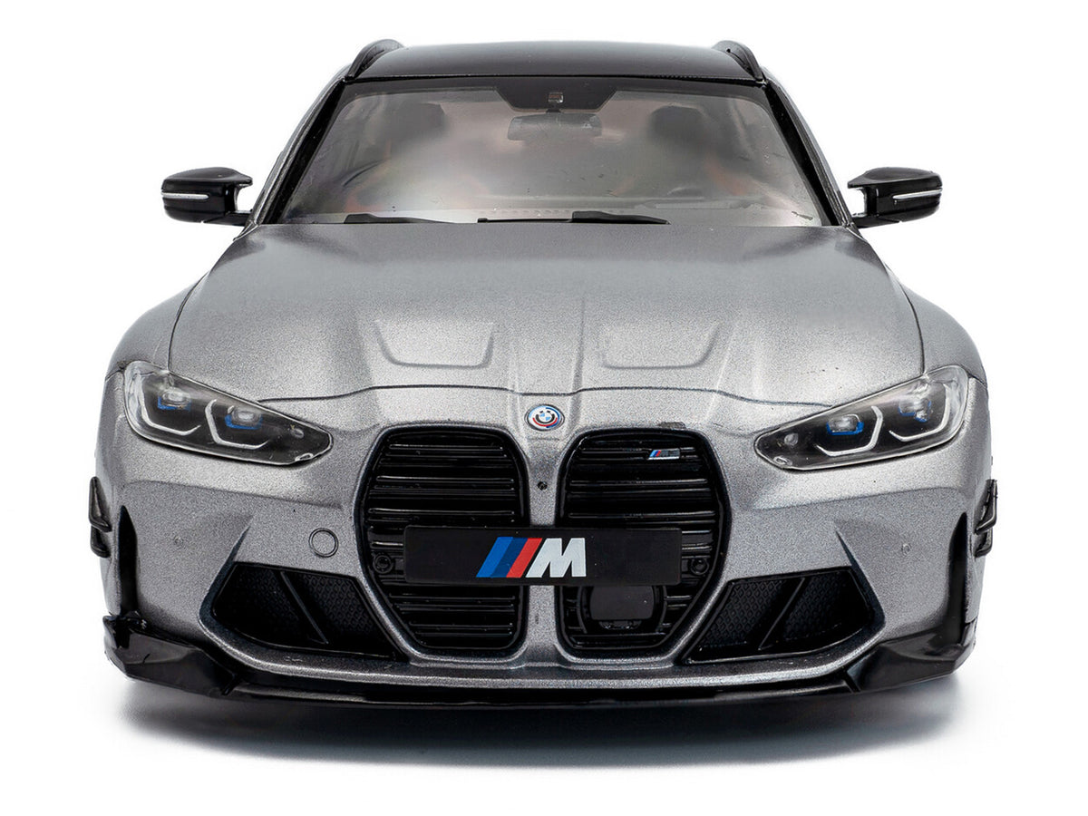 2024 BMW M3 Competition M xDrive Touring Frozen Pure Gray Metallic with Black Top 1/18 Diecast Model Car