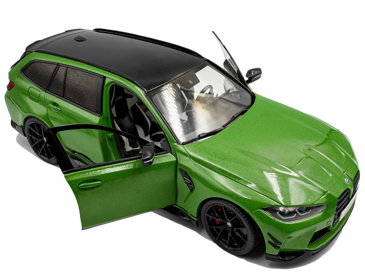 2024 BMW M3 Competition M xDrive Touring Green Metallic with Black Top 1/18 Diecast Model Car