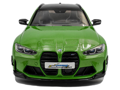 2024 BMW M3 Competition M xDrive Touring Green Metallic with Black Top 1/18 Diecast Model Car