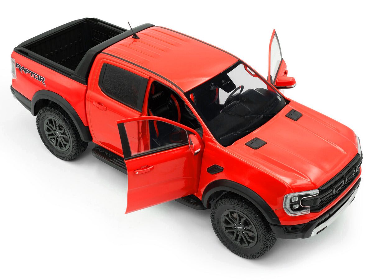 2024 Ford Ranger Raptor Pickup Truck Orange Red 1/18 Diecast Model Car