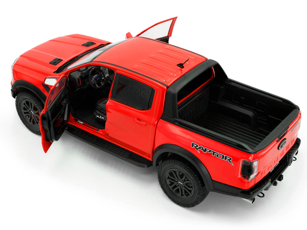 2024 Ford Ranger Raptor Pickup Truck Orange Red 1/18 Diecast Model Car