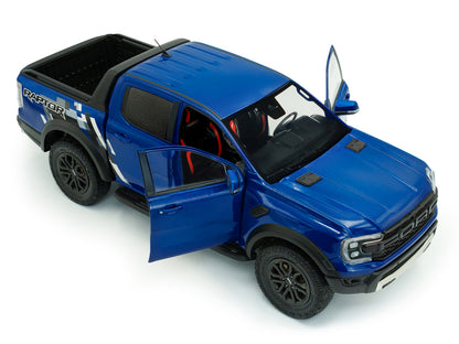2024 Ford Ranger Raptor Pickup Truck Blue Lightning Metallic 1/18 Diecast Model Car