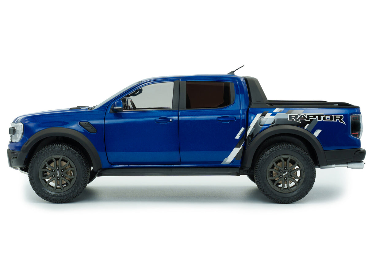 2024 Ford Ranger Raptor Pickup Truck Blue Lightning Metallic 1/18 Diecast Model Car