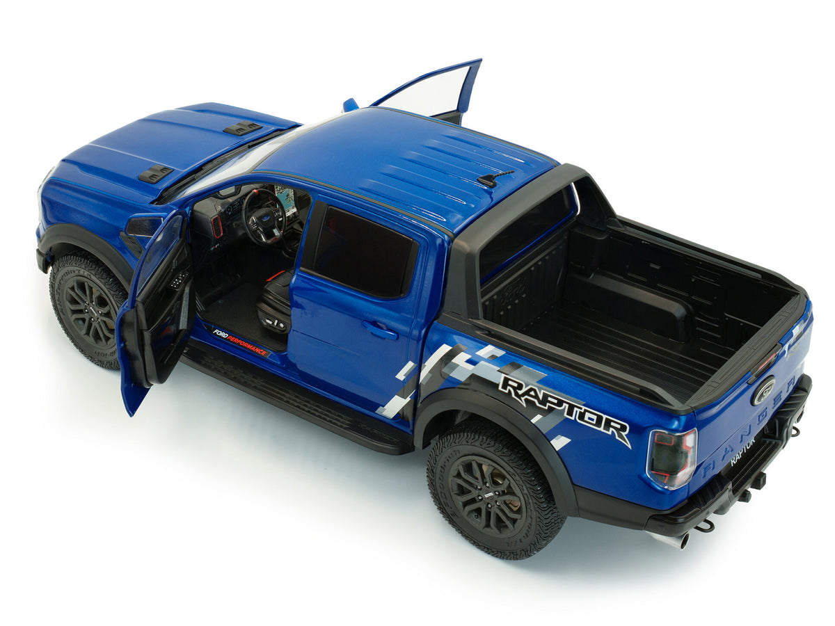 2024 Ford Ranger Raptor Pickup Truck Blue Lightning Metallic 1/18 Diecast Model Car
