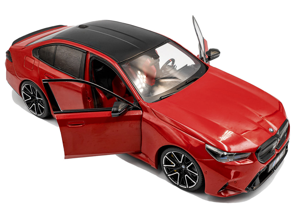 2025 BMW M5 Fire Red with Black Top 1/18 Diecast Model Car