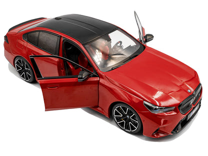 2025 BMW M5 Fire Red with Black Top 1/18 Diecast Model Car
