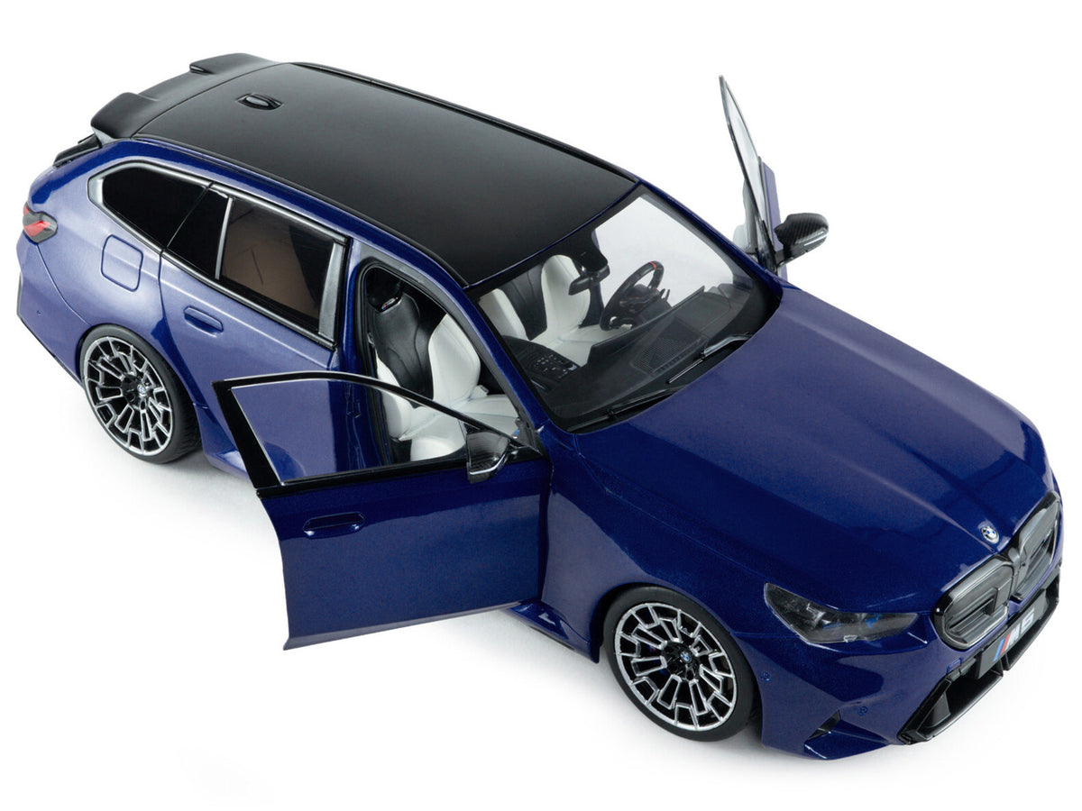 2025 BMW M5 Touring Marina Bay Blue Metallic with Black Top 1/18 Diecast Model Car