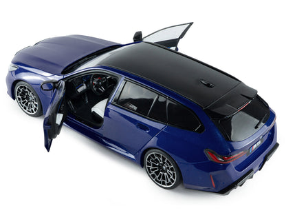 2025 BMW M5 Touring Marina Bay Blue Metallic with Black Top 1/18 Diecast Model Car