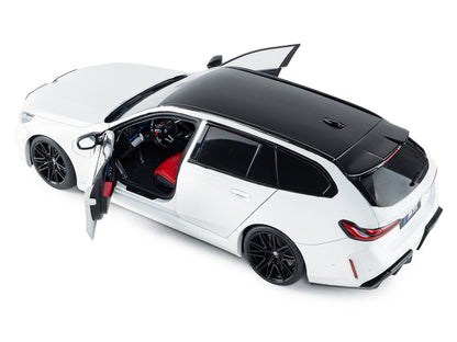 2025 BMW M5 Touring Alpine White with Black Top 1/18 Diecast Model Car