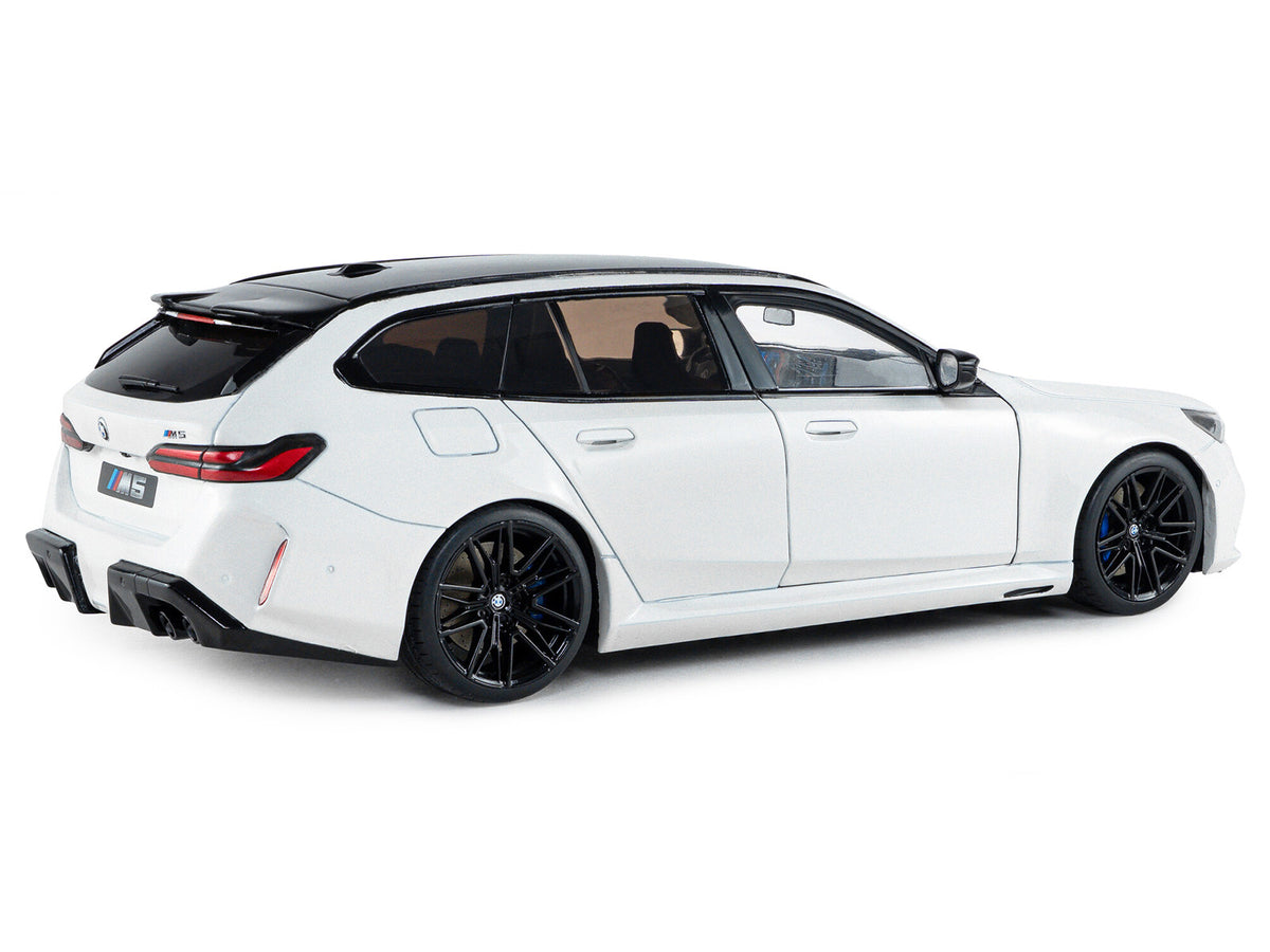 2025 BMW M5 Touring Alpine White with Black Top 1/18 Diecast Model Car