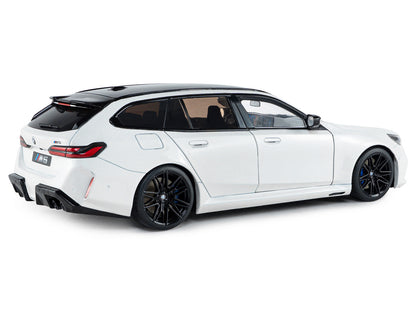 2025 BMW M5 Touring Alpine White with Black Top 1/18 Diecast Model Car