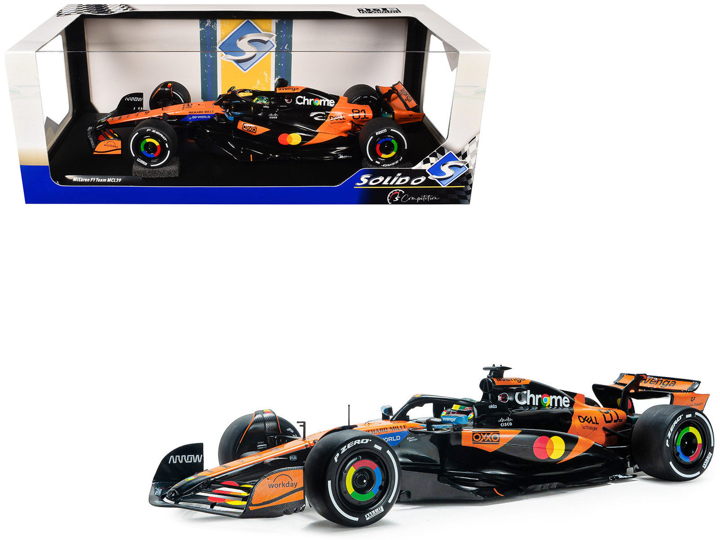 McLaren MCL39 #81 Oscar Piastri "OKX" Winner Formula One F1 "Chinese GP" (2025) "Competition" Series 1/18 Diecast Model Car