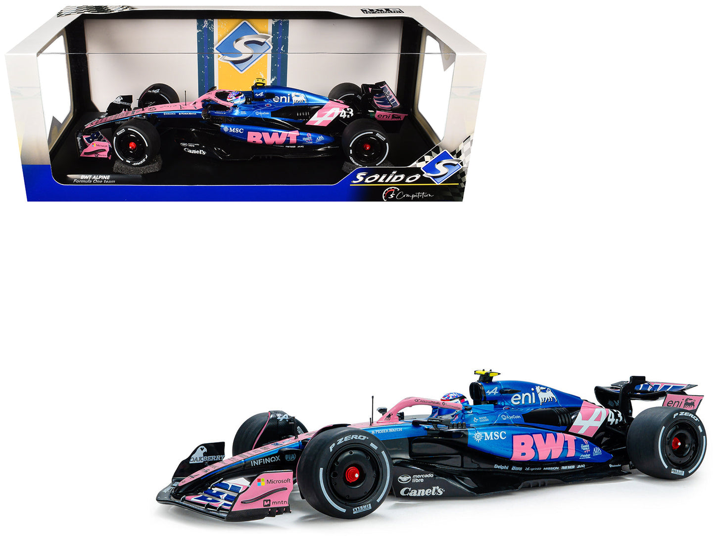 Alpine A525 #43 Franco Colapinto "BWT" Formula One F1 "Canadian GP" (2025) "Competition" Series 1/18 Diecast Model Car