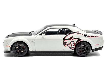 2020 Dodge Challenger SRT Hellcat Redeye Widebody White Knuckle with Matt Black Hood and Top 1/43 Diecast Model Car