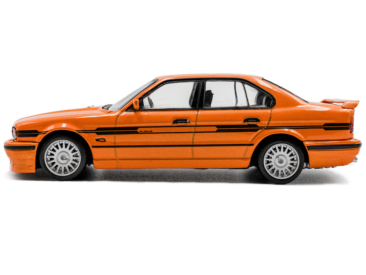 1994 BMW E34 Alpina B10 BiTurbo Orange Metallic with Black Stripes 1/43 Diecast Model Car