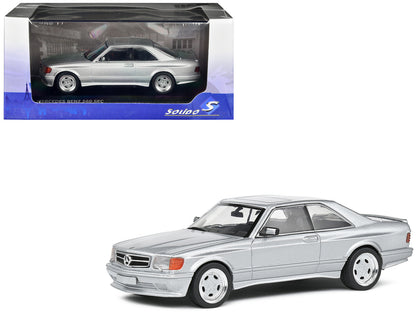 1990 Mercedes-Benz 560 SEC AMG WideBody Silver Metallic 1/43 Diecast Model Car