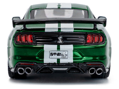 2020 Ford Mustang Shelby GT500 Fast Track Eruption Green Metallic with White Stripes 1/43 Diecast Model Car