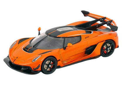Koenigsegg Jesko Attack Tang Orange Metallic with Black Stripes 1/43 Diecast Model Car