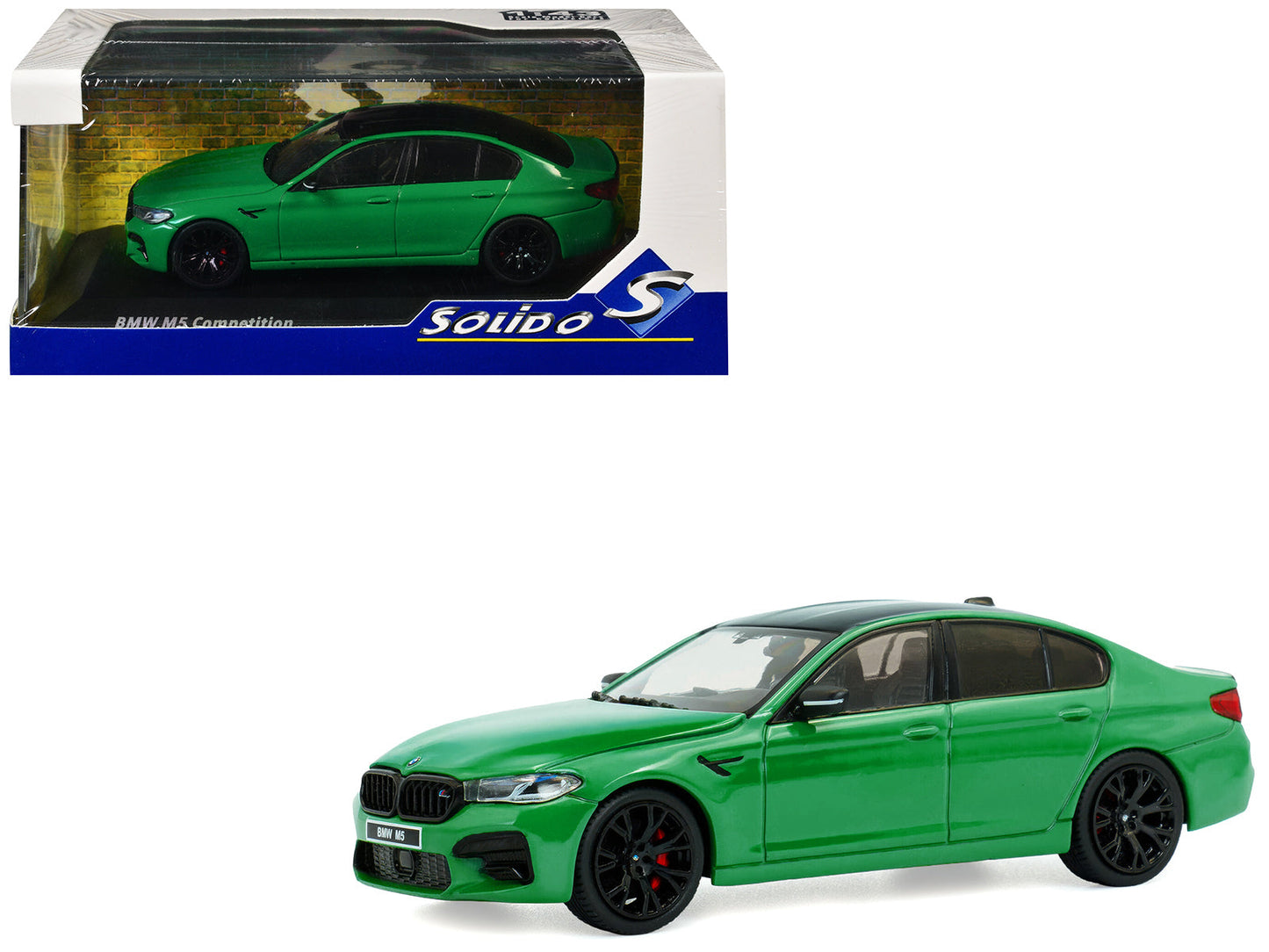 2022 BMW M5 Competition Signal Green with Black Top 1/43 Diecast Model Car