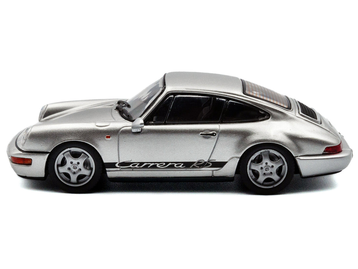 1994 Porsche 911 (964) RS Silver Metallic with Black Stripes 1/43 Diecast Model Car