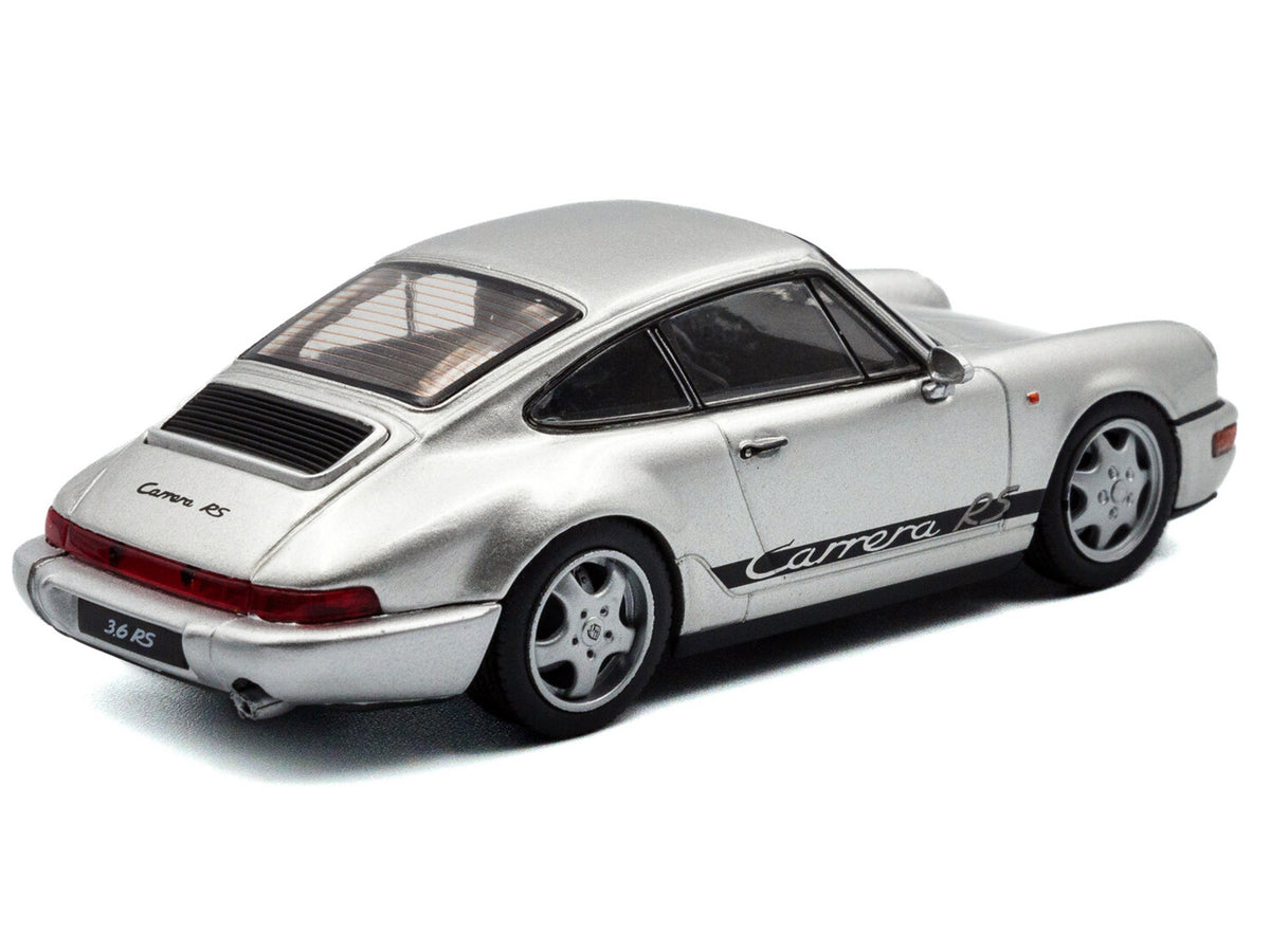 1994 Porsche 911 (964) RS Silver Metallic with Black Stripes 1/43 Diecast Model Car
