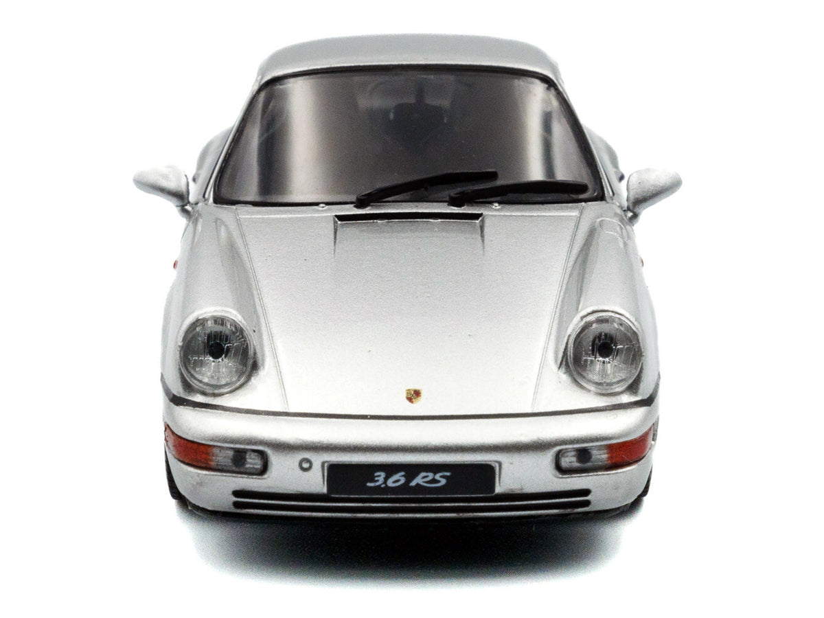 1994 Porsche 911 (964) RS Silver Metallic with Black Stripes 1/43 Diecast Model Car
