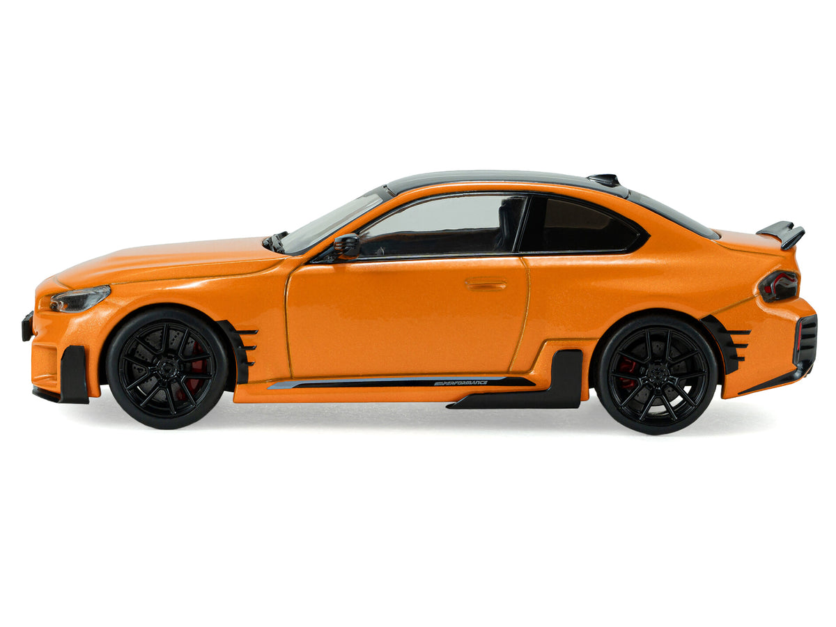 2024 BMW M2 M Performance Papaya Orange Metallic with Black Top 1/43 Diecast Model Car
