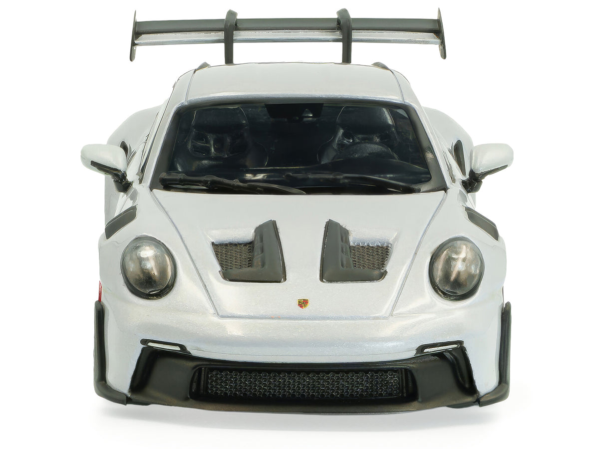 2023 Porsche 911 (992) GT3 RS Ice Gray Metallic with Pyro Red Stripes 1/43 Diecast Model Car