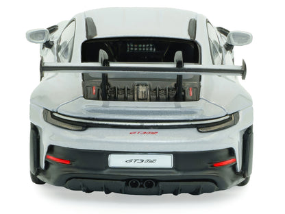 2023 Porsche 911 (992) GT3 RS Ice Gray Metallic with Pyro Red Stripes 1/43 Diecast Model Car
