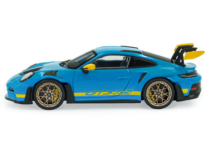 2023 Porsche 911 (992) GT3 RS "Tribute to 24 Hours of Daytona 2003" Riviera Blue with Yellow Stripes 1/43 Diecast Model Car