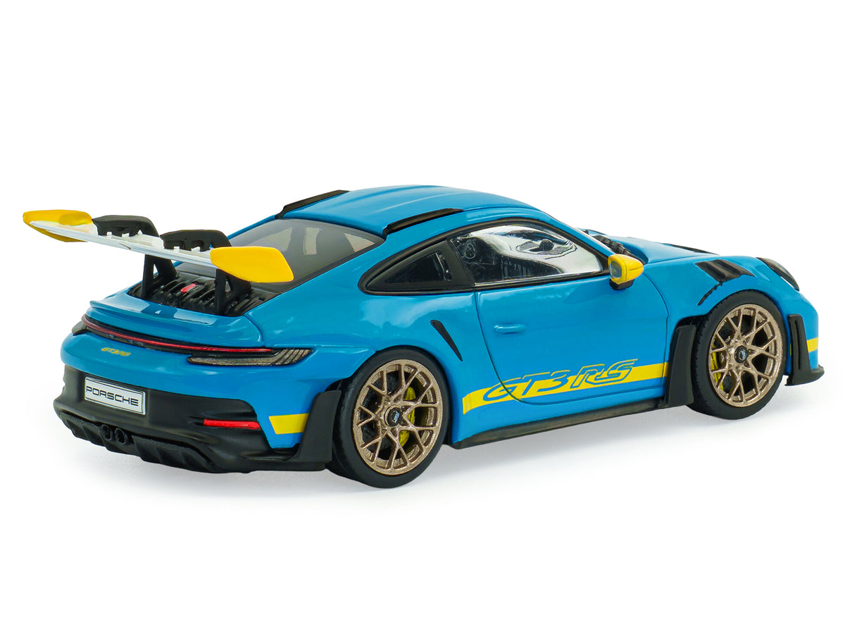 2023 Porsche 911 (992) GT3 RS "Tribute to 24 Hours of Daytona 2003" Riviera Blue with Yellow Stripes 1/43 Diecast Model Car