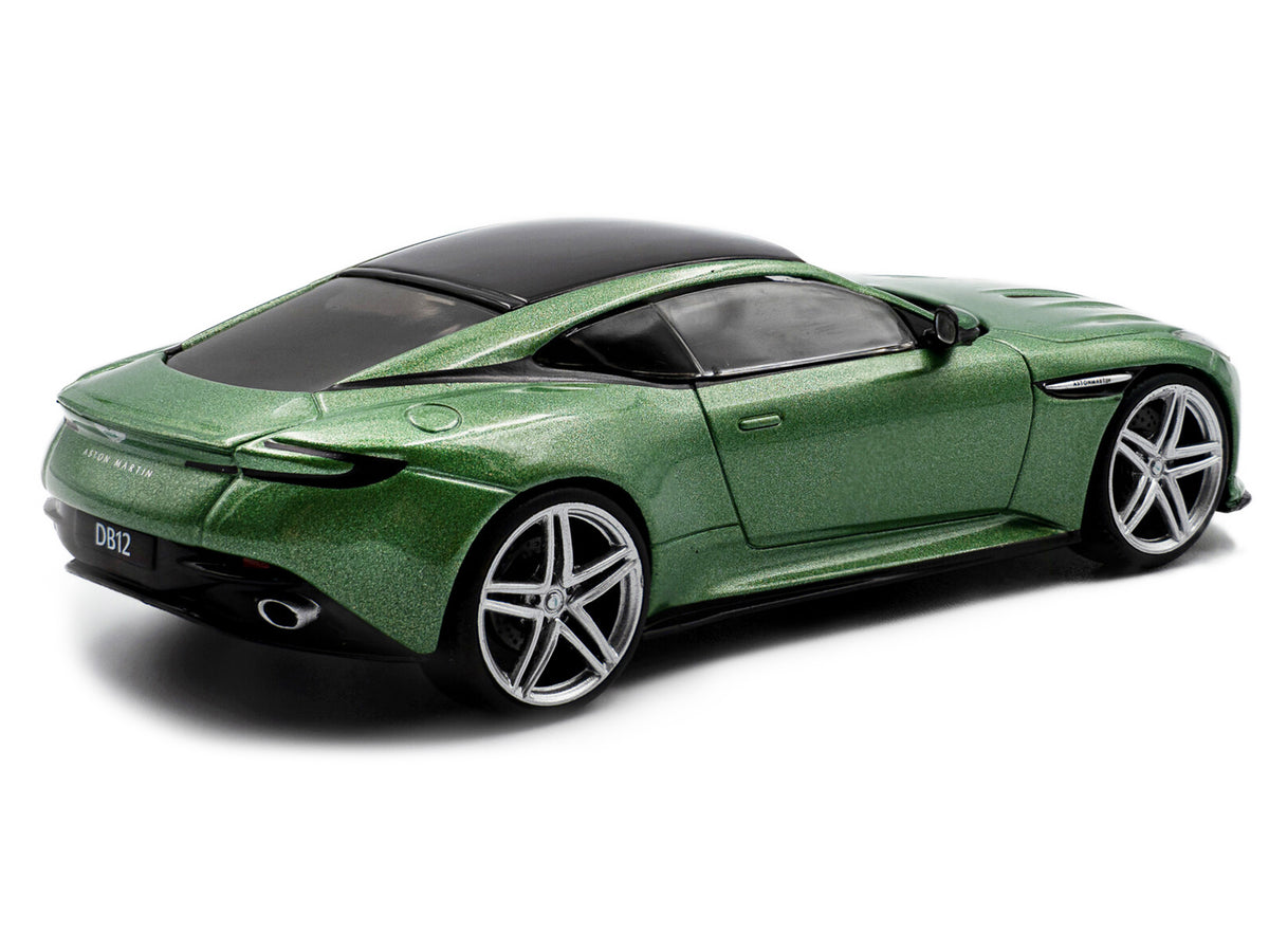 2023 Aston Martin DB12 Coupe Iridescent Emerald Metallic with Black Top 1/43 Diecast Model Car