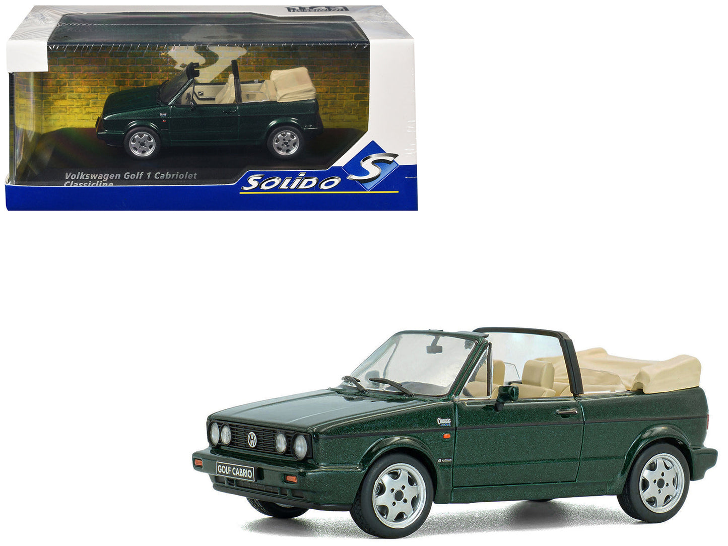 1992 Volkswagen Golf Cabrio Classic Line Classic Green Metallic 1/43 Diecast Model Car