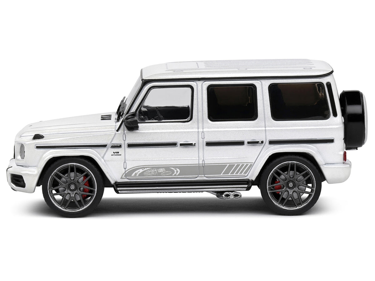 2022 Mercedes-Benz AMG G63 Diamond White Metallic with Graphics 1/43 Diecast Model Car