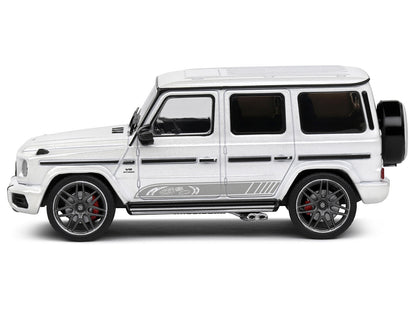 2022 Mercedes-Benz AMG G63 Diamond White Metallic with Graphics 1/43 Diecast Model Car