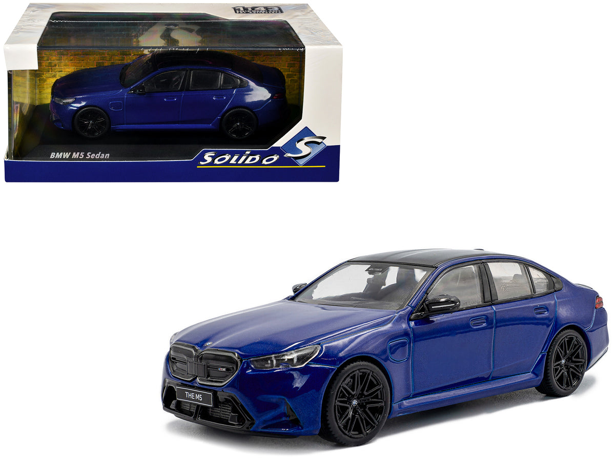 2024 BMW M5 Sedan Marina Bay Blue Metallic with Black Top 1/43 Diecast Model Car