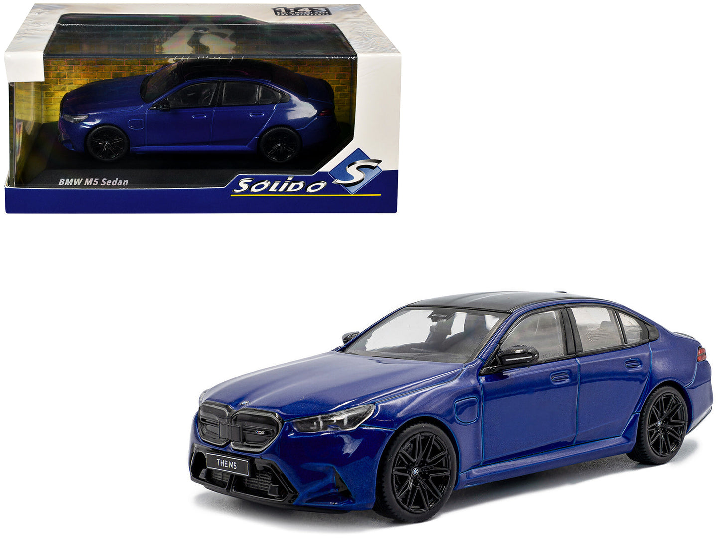 2024 BMW M5 Sedan Marina Bay Blue Metallic with Black Top 1/43 Diecast Model Car