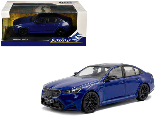 2024 BMW M5 Sedan Marina Bay Blue Metallic with Black Top 1/43 Diecast Model Car