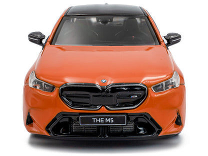 2024 BMW M5 Sedan Fire Orange III with Black Top 1/43 Diecast Model Car