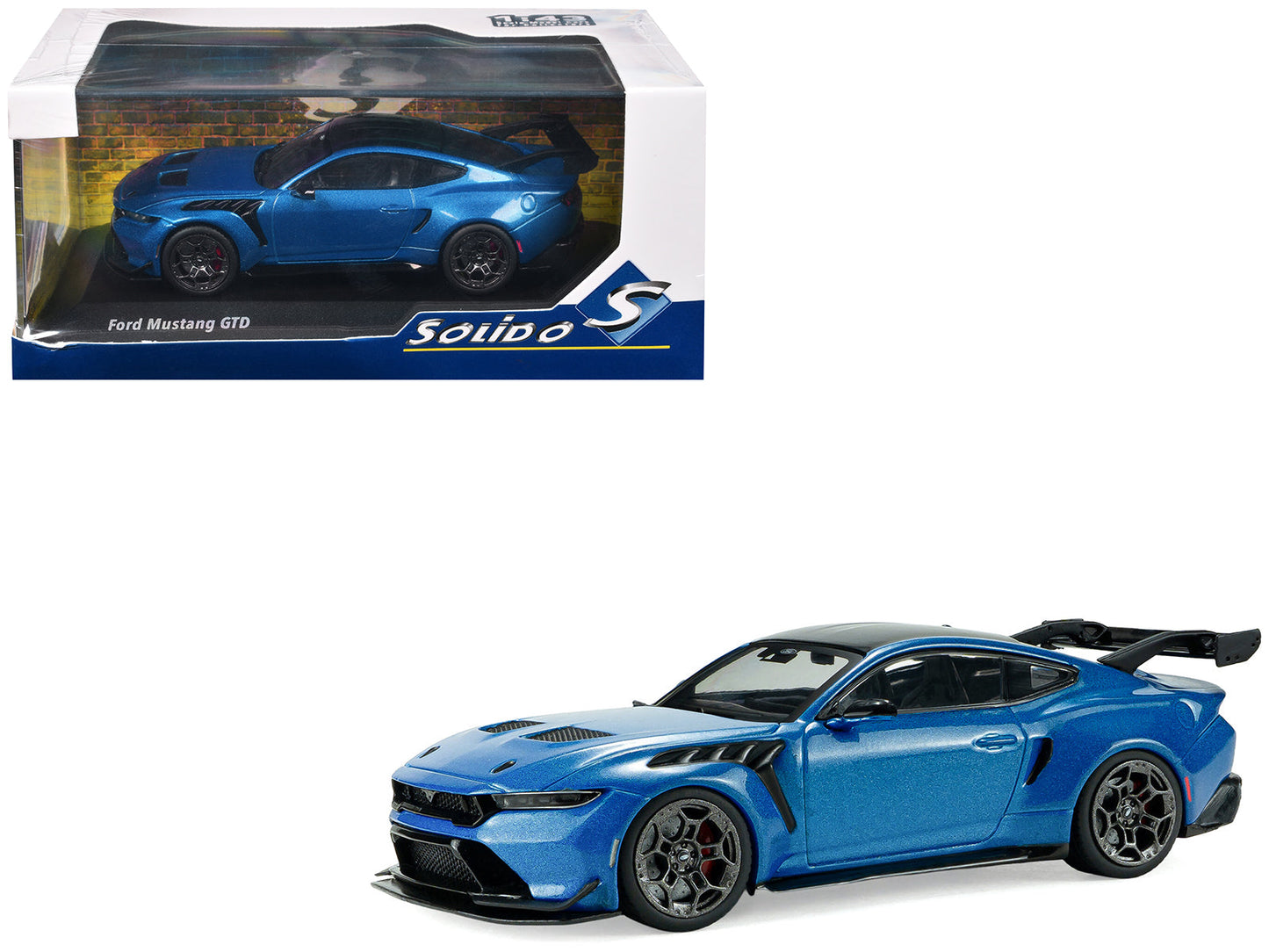 2025 Ford Mustang GTD Indulgent Blue Metallic with Black Top 1/43 Diecast Model Car