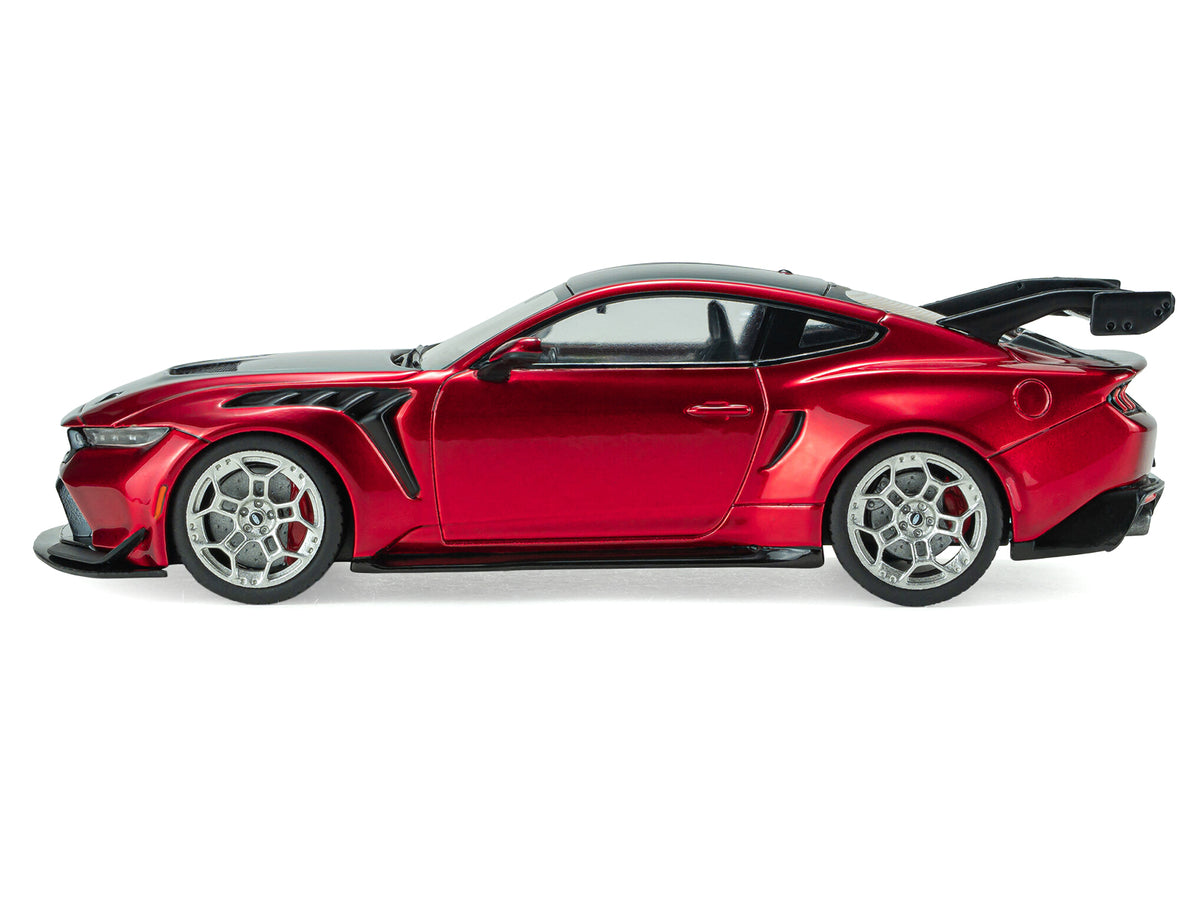 2025 Ford Mustang GTD Chroma Flame Red Metallic with Black Stripes 1/43 Diecast Model Car