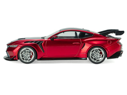 2025 Ford Mustang GTD Chroma Flame Red Metallic with Black Stripes 1/43 Diecast Model Car