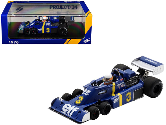 Tyrrell P34 #3 Jody Scheckter Formula One F1 "Belgian GP" (1976) with Driver 1/43 Model Car