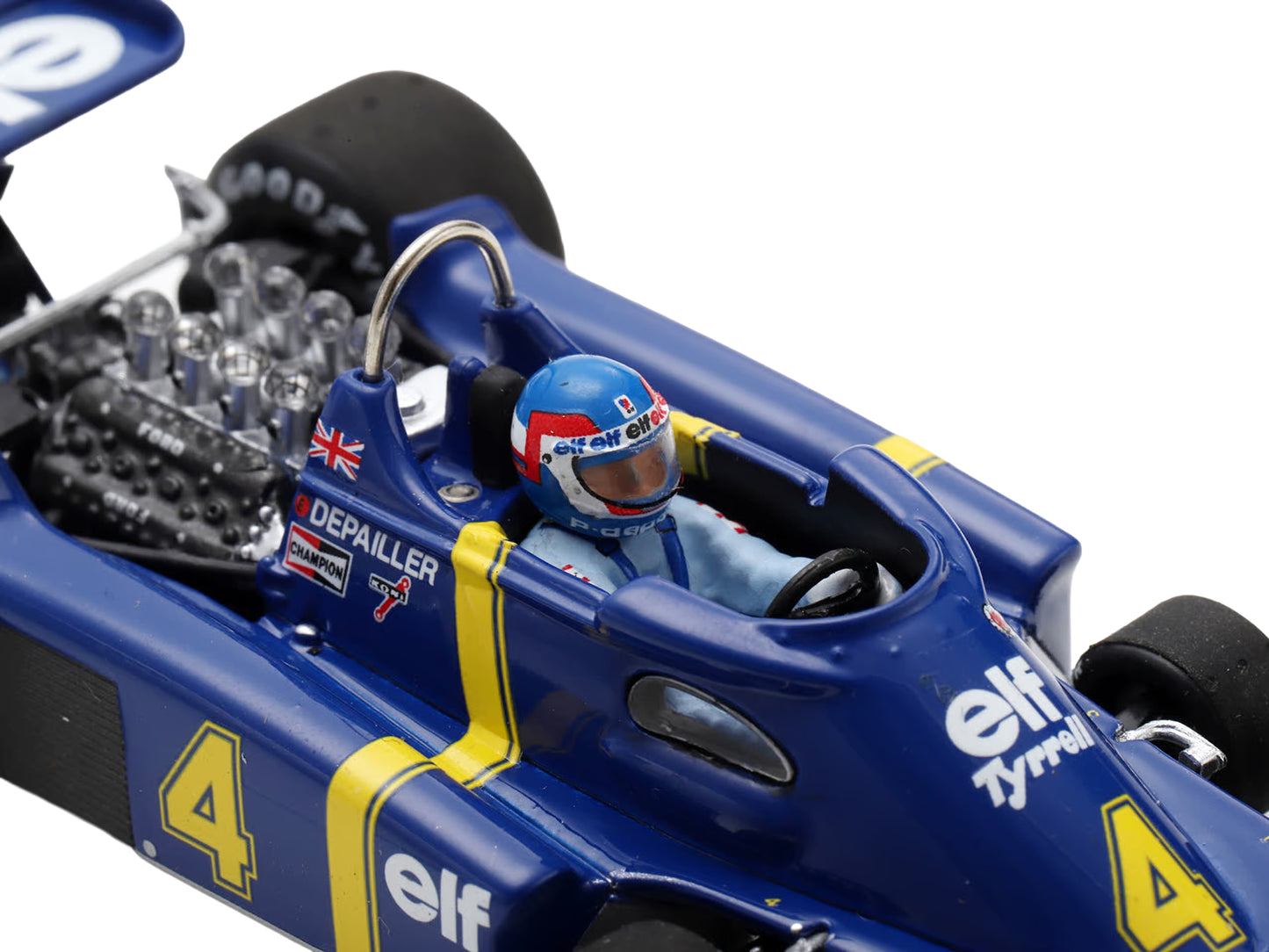 Tyrrell P34 #4 Patrick Depailler 2nd Place Formula One F1 "Swedish GP" (1976) with Driver 1/43 Model Car