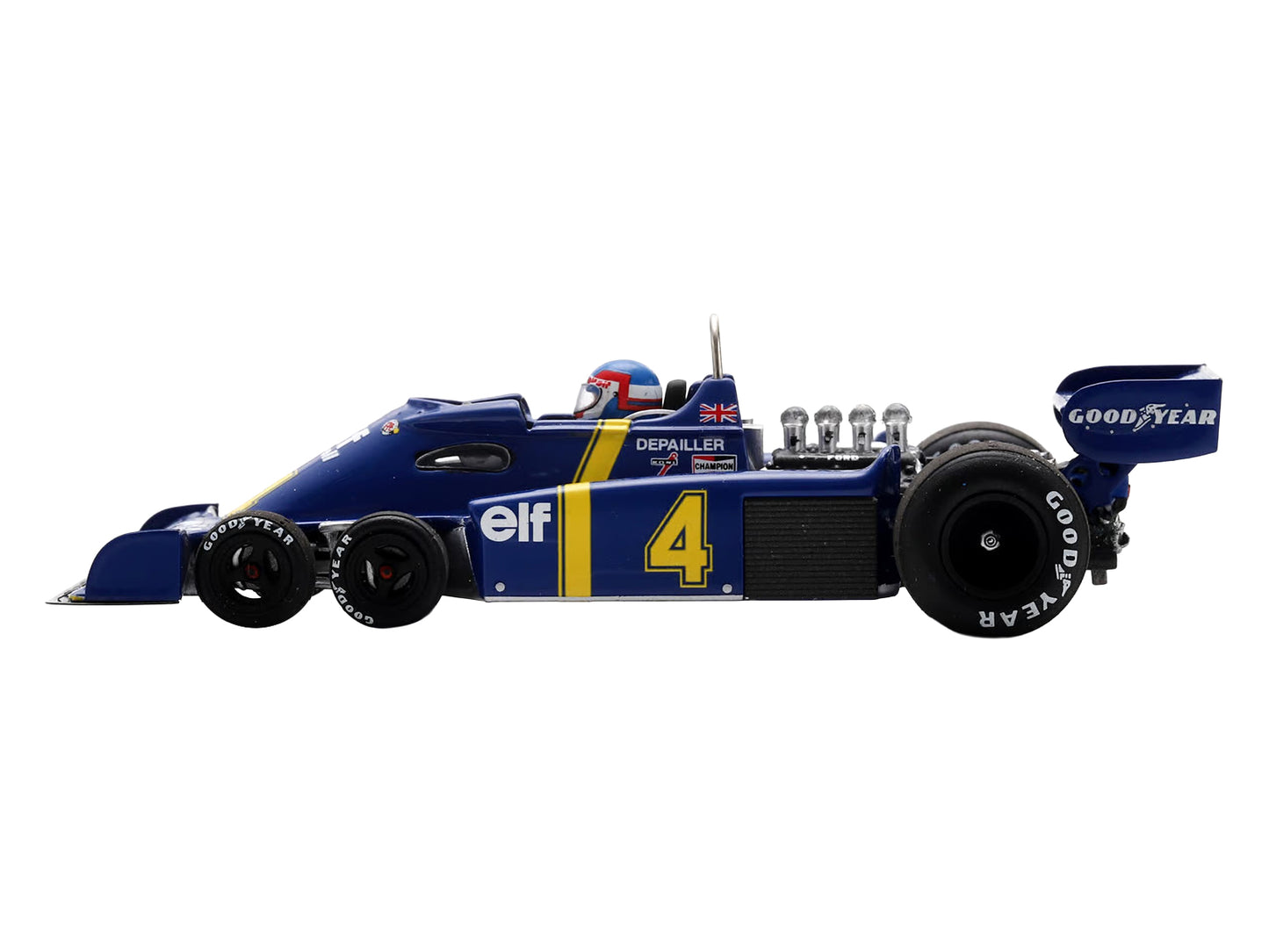 Tyrrell P34 #4 Patrick Depailler 2nd Place Formula One F1 "Swedish GP" (1976) with Driver 1/43 Model Car